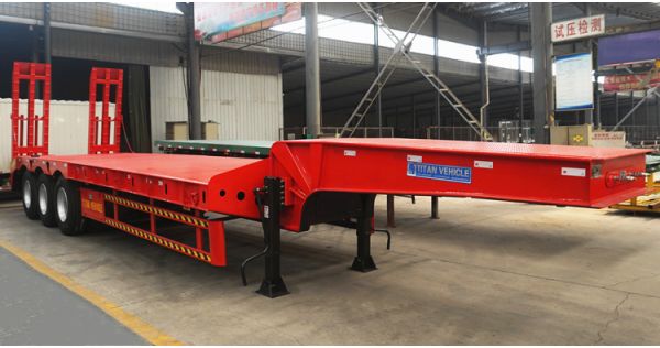 TITAN drop deck semi trailer factory inspection