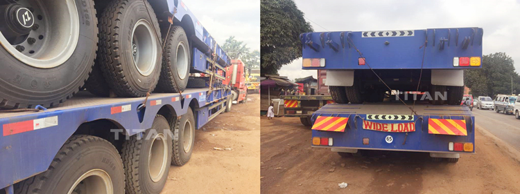 3 Axle 80T lowbed semi trailer