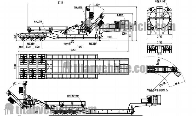 Drawing of Transportation of Wind Turbine Blades