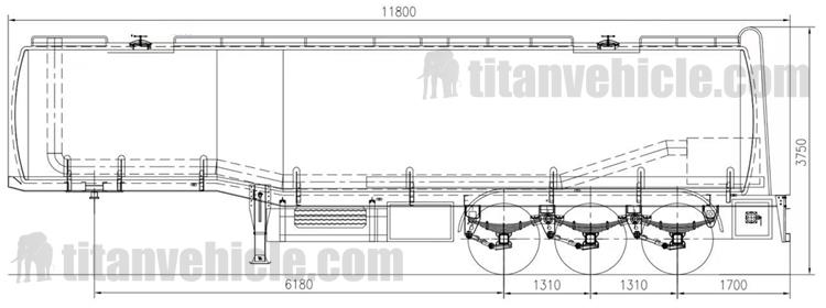 Drawing of 45000 Liters Bitumen Tanker Trailer