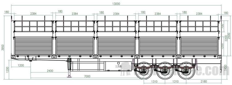 3 Axle 60 Ton Fence Cargo Truck Trailer for Sale In Dominica