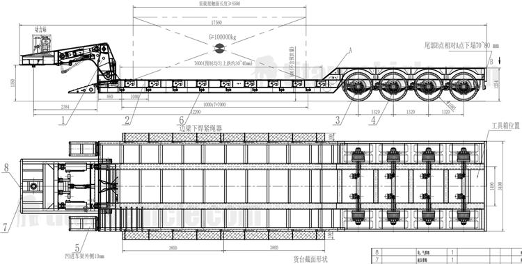 4 Axle 100 Ton Removable Gooseneck Trailer for Sale In Ghana Tema